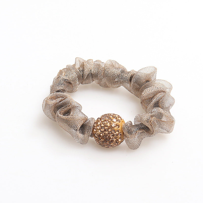 Wholesale Organza High Elastic Leopard Print Hair Tie